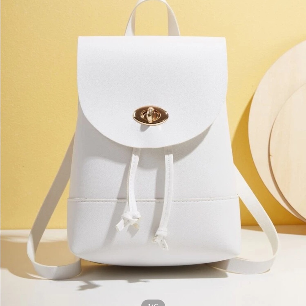 Mini white backpack purse